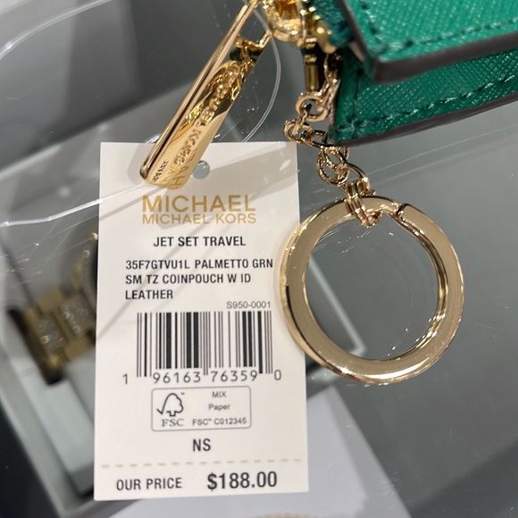 MICHAEL KORS SMALL TOP ZIP COINPOUCH WITH ID PALMETTO GREEN COLOR
NWT - Picture 3 of 16